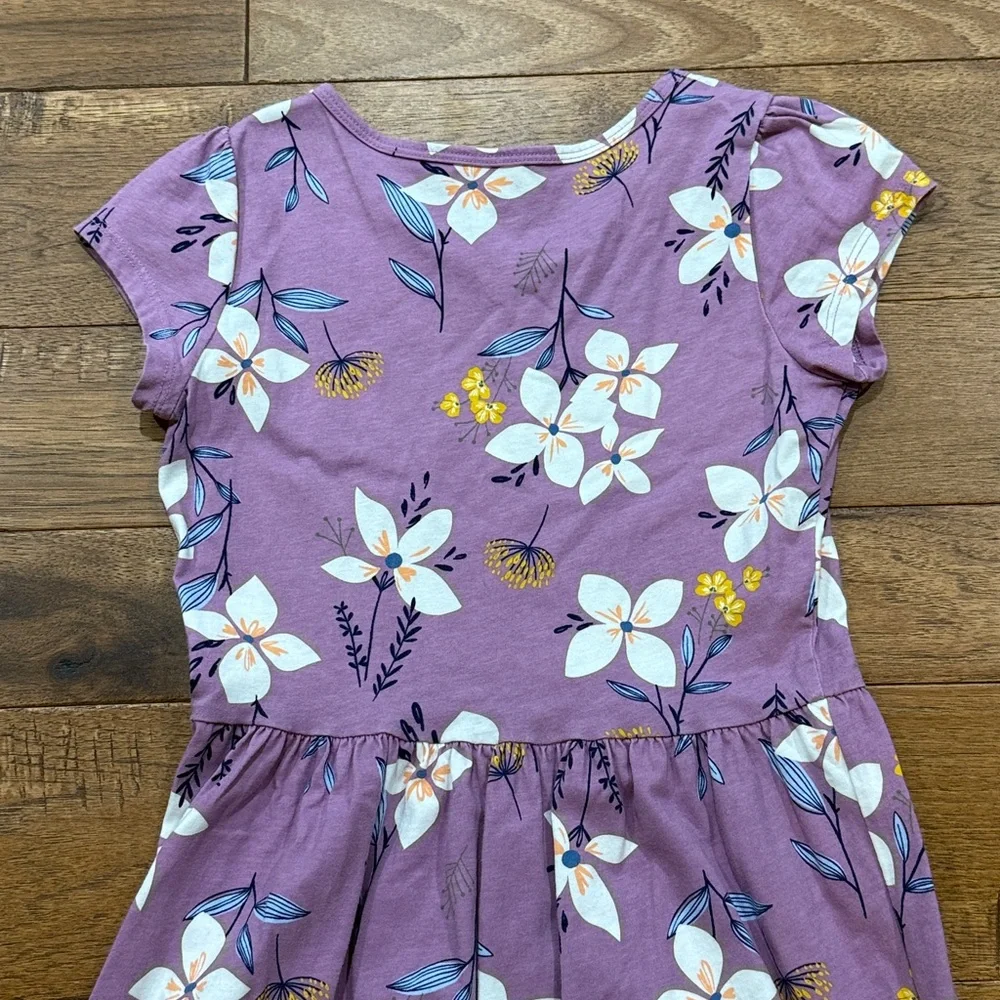 Carter’s Kid Girls Short-Sleeve Flowered Purple Dress - Size 10/10A